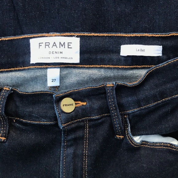 FRAME Denim Le Bell Flare Jeans Dark Blue Wash 27 - Picture 4 of 5